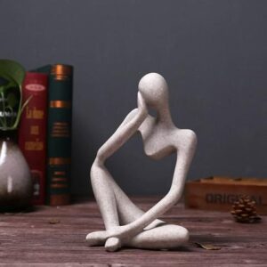 Creative Thinker Lady Sculpture Figurines Office Home Decor H- 25 cm