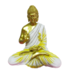 Big Size Jerkin Decorated Golden White Meditating Buddha Statue Height 56 CM