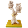 Pair of Owl with Flowers Statue Height 23 CM