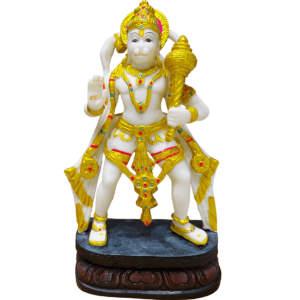 Pawansut Hanuman White Marble Murti Statue H- 29 cm