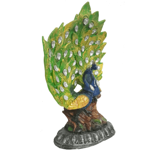 Romantic Blue Peacock Love Couple Best Gift for Engagement Statue Murti Figurine Height 36 CM
