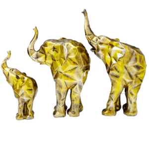 Set of 3 Up Trunk Elephants Statue for Home Decor H – 28 cm