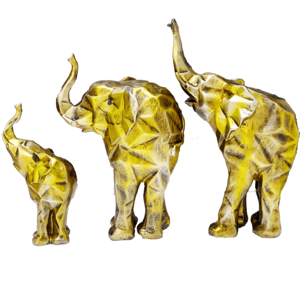Set of 3 Up Trunk Elephants Staute for Home Decor