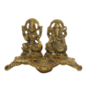 Handcrafted Metal Laxmi Ganesha with Diya Murti