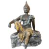 Meditating Buddha Sitting on Rock Statue Murti Figurine Showpiece Height 32 CM