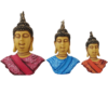 Set of 3 Meditating Buddha Bust Statute Figurine Height 42 CM