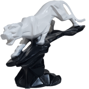 Black and White Panther Showpiece Statue Jaguar Length 23 CM