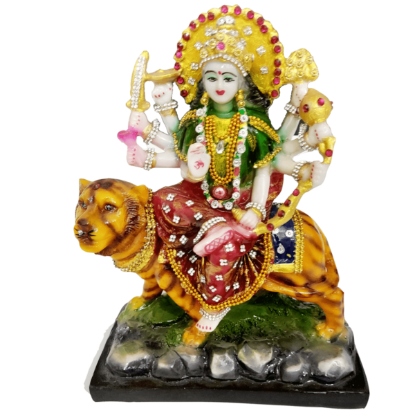 Colourful Durga Maa Statue Murti Sculpture Figurine Height 26 CM