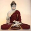 Mehroon White Blessing Ashirwad Buddha Statue Figurine Height 56 CM