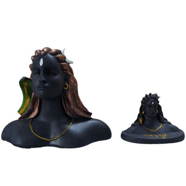 Set of 2 Adiyogi Shiva Statue Figurine Height 13 CM 26 CM