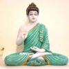 Silky Green White Blessing Ashirwad Buddha Statue Figurine Height 56 CM