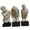 Decorify Set of 3 Brown Texture Man Showpiece Statue Figurine