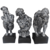 Decorify Set of 3 Black Texture Man Showpiece Statue Figurine