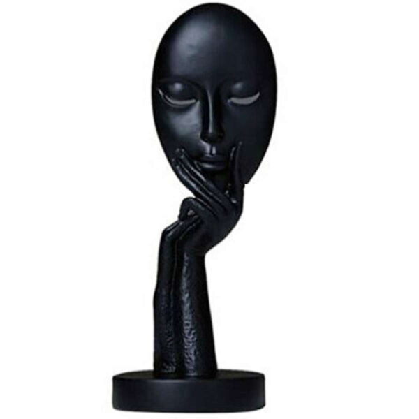 Black Abstract Lady Face Myra Statue for Home Decor Showpiece