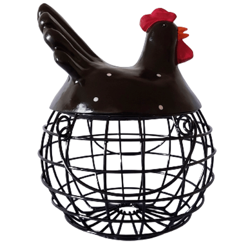 Decorify Dark Brown Rooster Egg Basket for 40 Eggs