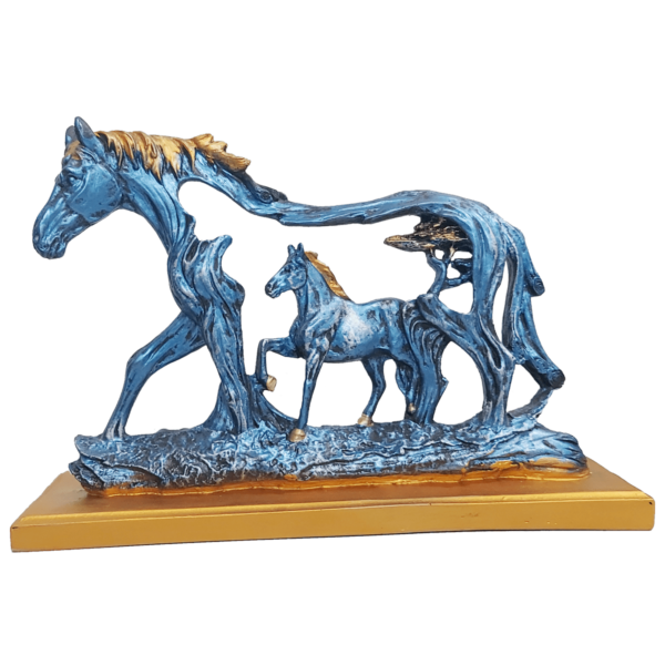 Golden Blue Feng Shui Galloping Horse Statue- This Fengshui Showpiece of Fengshui Galloping Horse is Very Attractive. It adds up the positive Aura to the place where ever it get some space by spreading the devotional vibes and by maintaining the health, wealth and peace between the family Members perfect for vastu and to protect you from negative vibes and it can be gifted as well.
