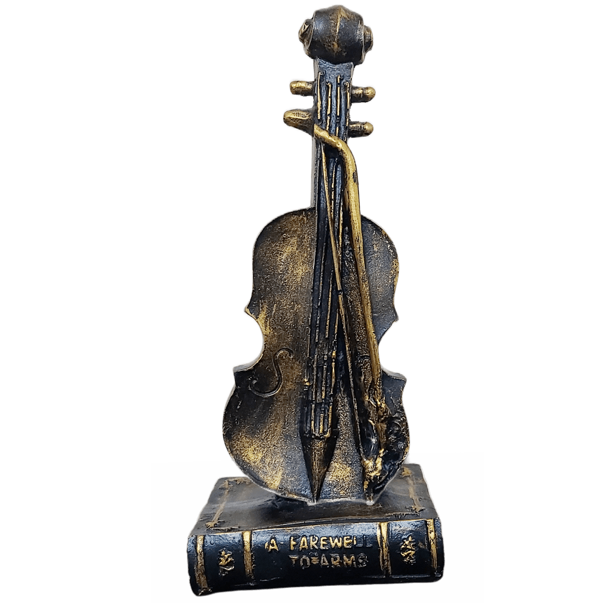 Metalic Resin Violin Musical Instrument Showpiece Height 27 CM