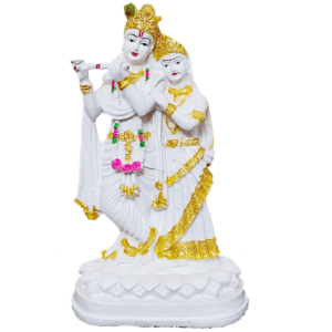 Decorify Radha Krishna Standing on Lotus Statue Murti Figurine