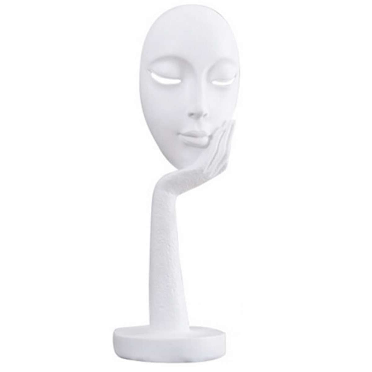 White Abstract Lady Face Myra Statue for Home Decor Showpiece Height 40 CM